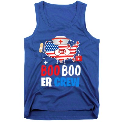 Boo Boo Er Crew American Flag Funny 4th Of July Usa Nurse Great Gift Tank Top