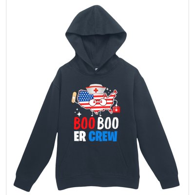 Boo Boo Er Crew American Flag Funny 4th Of July Usa Nurse Great Gift Urban Pullover Hoodie