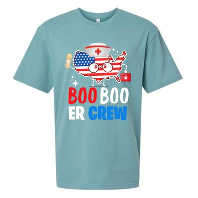 Boo Boo Er Crew American Flag Funny 4th Of July Usa Nurse Great Gift Sueded Cloud Jersey T-Shirt