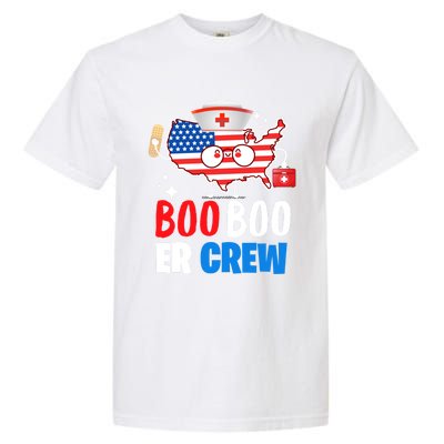 Boo Boo Er Crew American Flag Funny 4th Of July Usa Nurse Great Gift Garment-Dyed Heavyweight T-Shirt