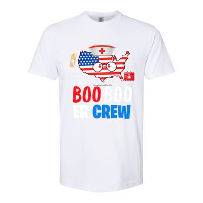 Boo Boo Er Crew American Flag Funny 4th Of July Usa Nurse Great Gift Softstyle CVC T-Shirt