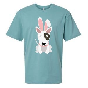 Bullterrier Bunny Ears Happy Easter Dog Lovers Gift Sueded Cloud Jersey T-Shirt