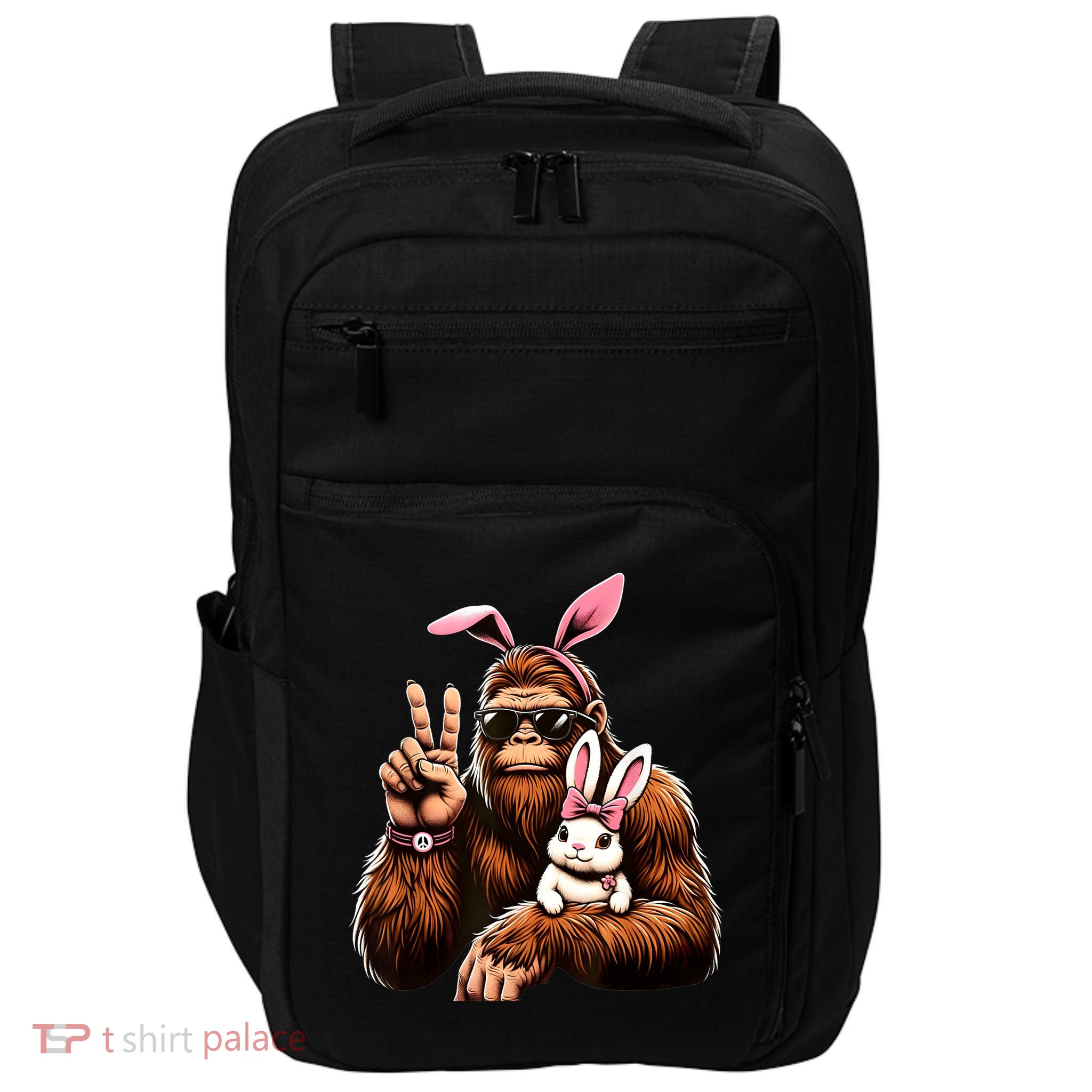 Bigfoot Bunny Easter Day Sasquatch Impact Tech Backpack