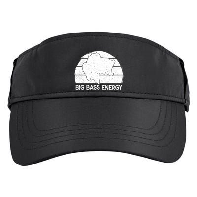 Big Bass Energy Vintage Big Fish Fishing Funny Gift Dad Cute Gift Adult Drive Performance Visor