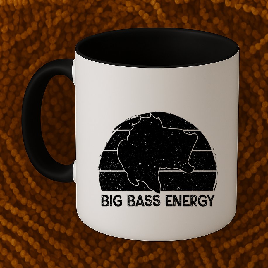 Big Bass Energy Vintage Big Fish Fishing Funny Gift Dad Cute Gift Mug