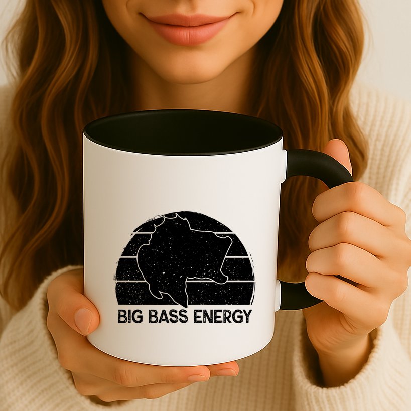 Big Bass Energy Vintage Big Fish Fishing Funny Gift Dad Cute Gift Mug