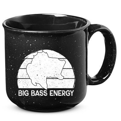 Big Bass Energy Vintage Big Fish Fishing Funny Gift Dad Cute Gift 15oz Campfire Ceramic Mug