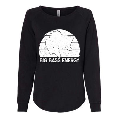 Big Bass Energy Vintage Big Fish Fishing Funny Gift Dad Cute Gift Womens California Wash Sweatshirt