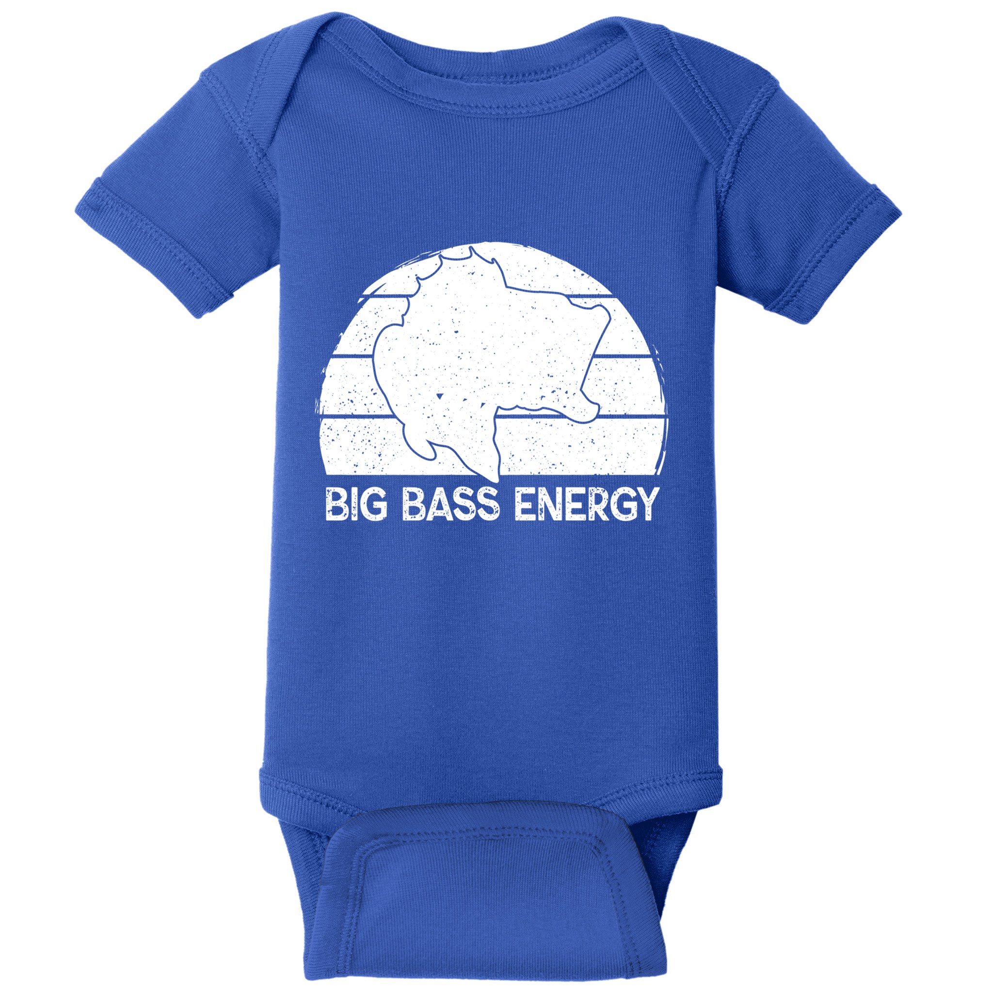 Big Bass Energy Vintage Big Fish Fishing Funny Gift Dad Cute Gift Baby Bodysuit