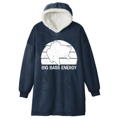 Big Bass Energy Vintage Big Fish Fishing Funny Gift Dad Cute Gift Hooded Wearable Blanket