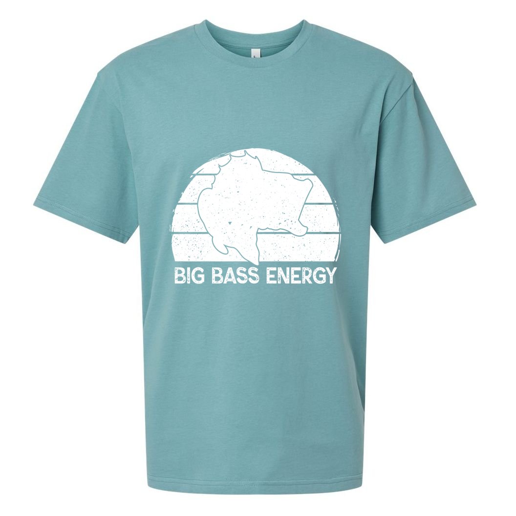 Big Bass Energy Vintage Big Fish Fishing Funny Gift Dad Cute Gift Sueded Cloud Jersey T-Shirt