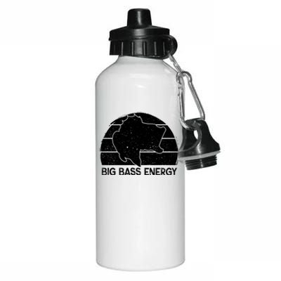 Big Bass Energy Vintage Big Fish Fishing Funny Gift Dad Cute Gift Aluminum Water Bottle 