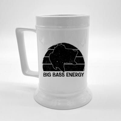 Big Bass Energy Vintage Big Fish Fishing Funny Gift Dad Cute Gift Beer Stein