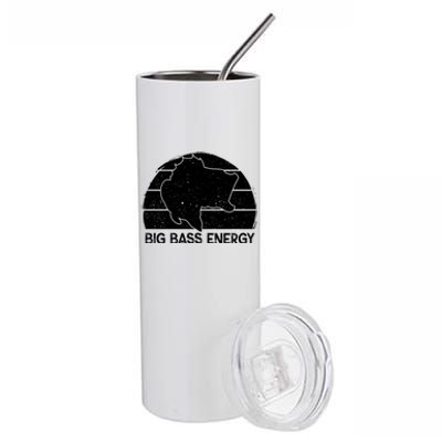 Big Bass Energy Vintage Big Fish Fishing Funny Gift Dad Cute Gift Stainless Steel Tumbler