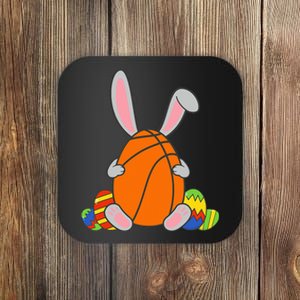 Basketball Bunny Ears Funny Happy Easter Egg Coaster