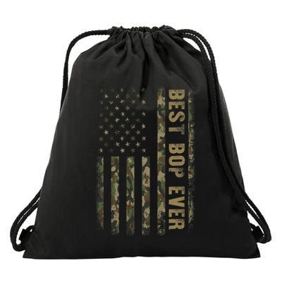 Best Bop Ever Camouflage American Flag FatherS Day Drawstring Bag