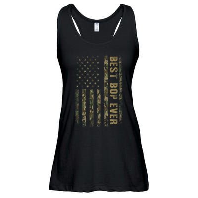Best Bop Ever Camouflage American Flag FatherS Day Ladies Essential Flowy Tank
