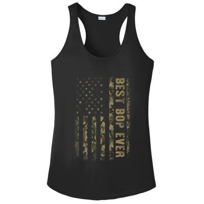 Best Bop Ever Camouflage American Flag FatherS Day Ladies PosiCharge Competitor Racerback Tank
