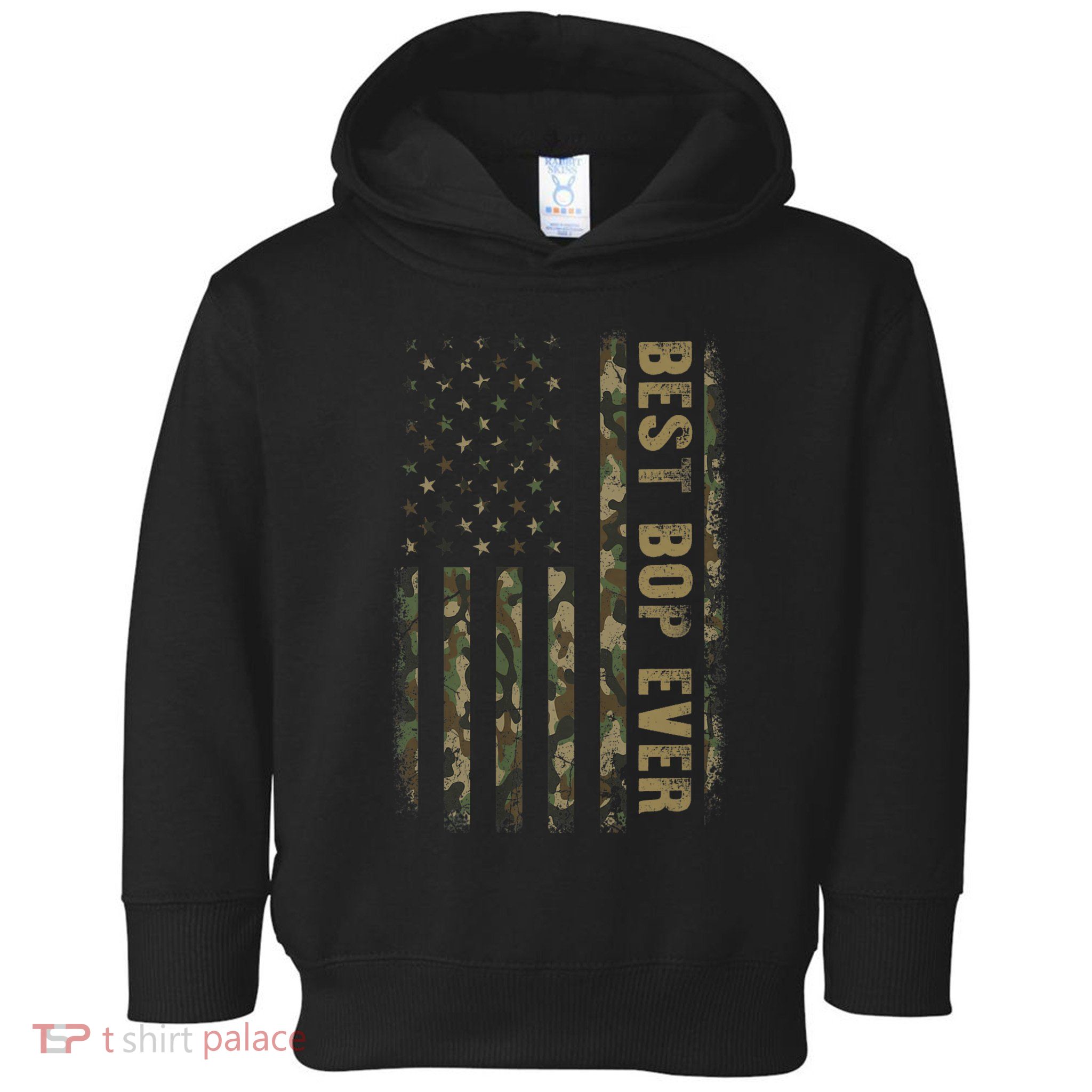 Best Bop Ever Camouflage American Flag FatherS Day Toddler Hoodie