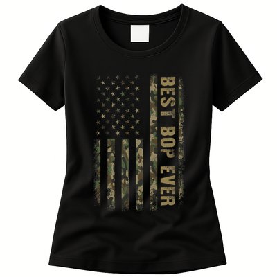 Best Bop Ever Camouflage American Flag FatherS Day Womens T-Shirt