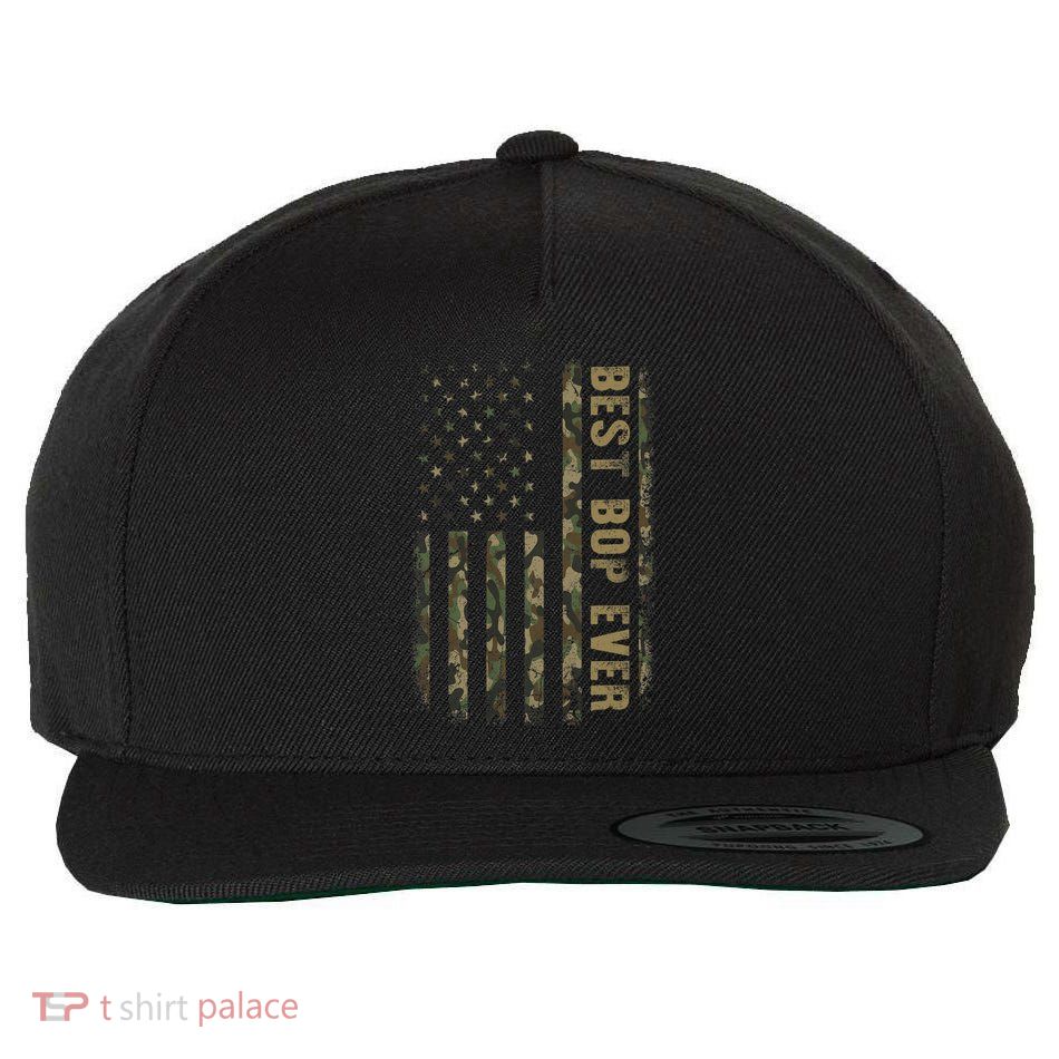 Best Bop Ever Camouflage American Flag FatherS Day Wool Snapback Cap