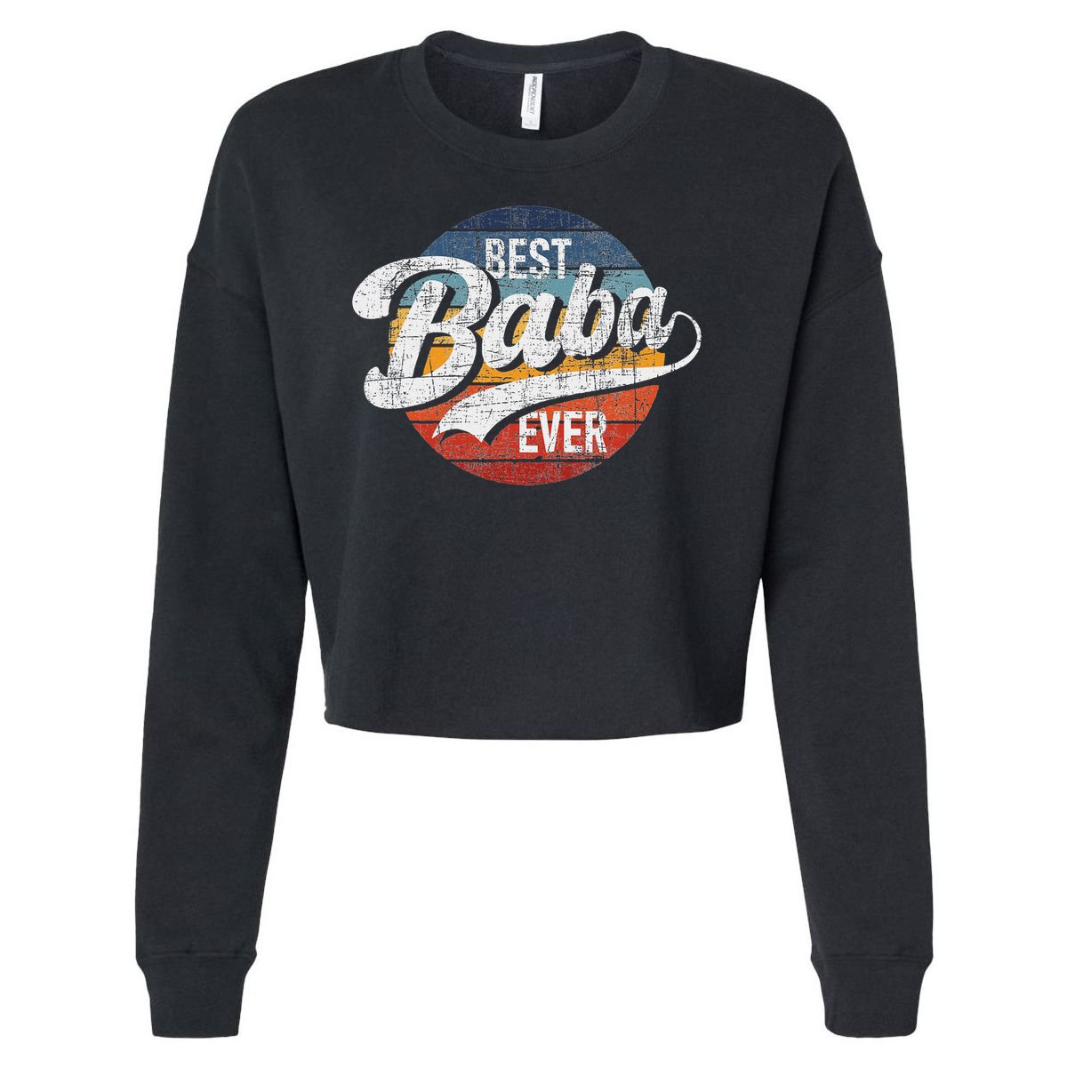 Best Baba Ever Retro Vintage Persian Grandfather Grandad Cropped Pullover Crew