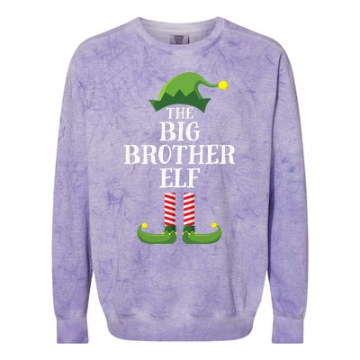 Big Brother Elf Matching Family Group Christmas Party Colorblast Crewneck Sweatshirt