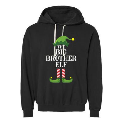 Big Brother Elf Matching Family Group Christmas Party Garment-Dyed Fleece Hoodie