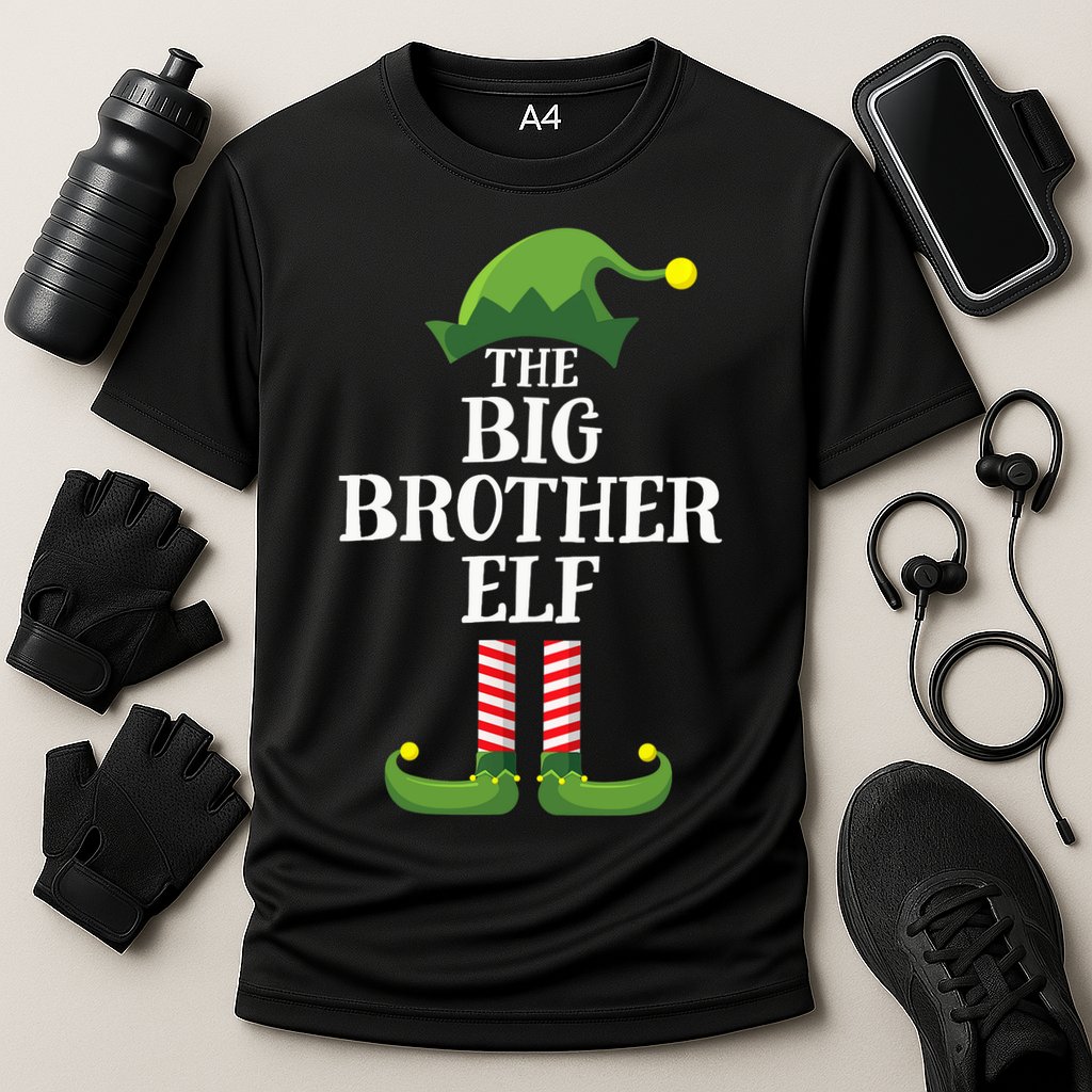 Big Brother Elf Matching Family Group Christmas Party Cooling Performance Crew T-Shirt