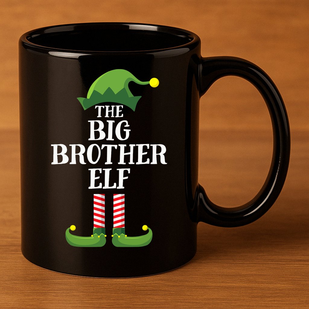 Big Brother Elf Matching Family Group Christmas Party 11oz C Handle Ceramic Mug