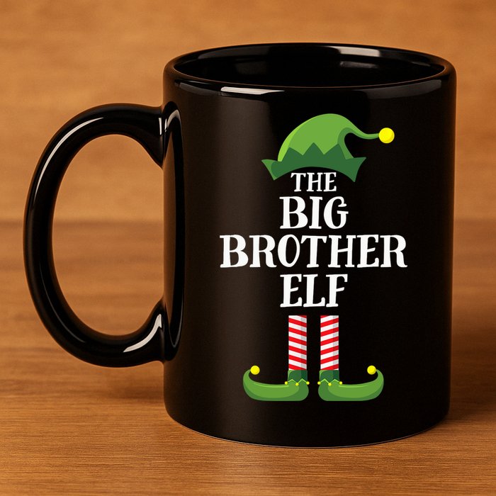 Big Brother Elf Matching Family Group Christmas Party 11oz C Handle Ceramic Mug