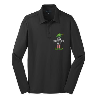 Big Brother Elf Matching Family Group Christmas Party Silk Touch Performance Long Sleeve Polo