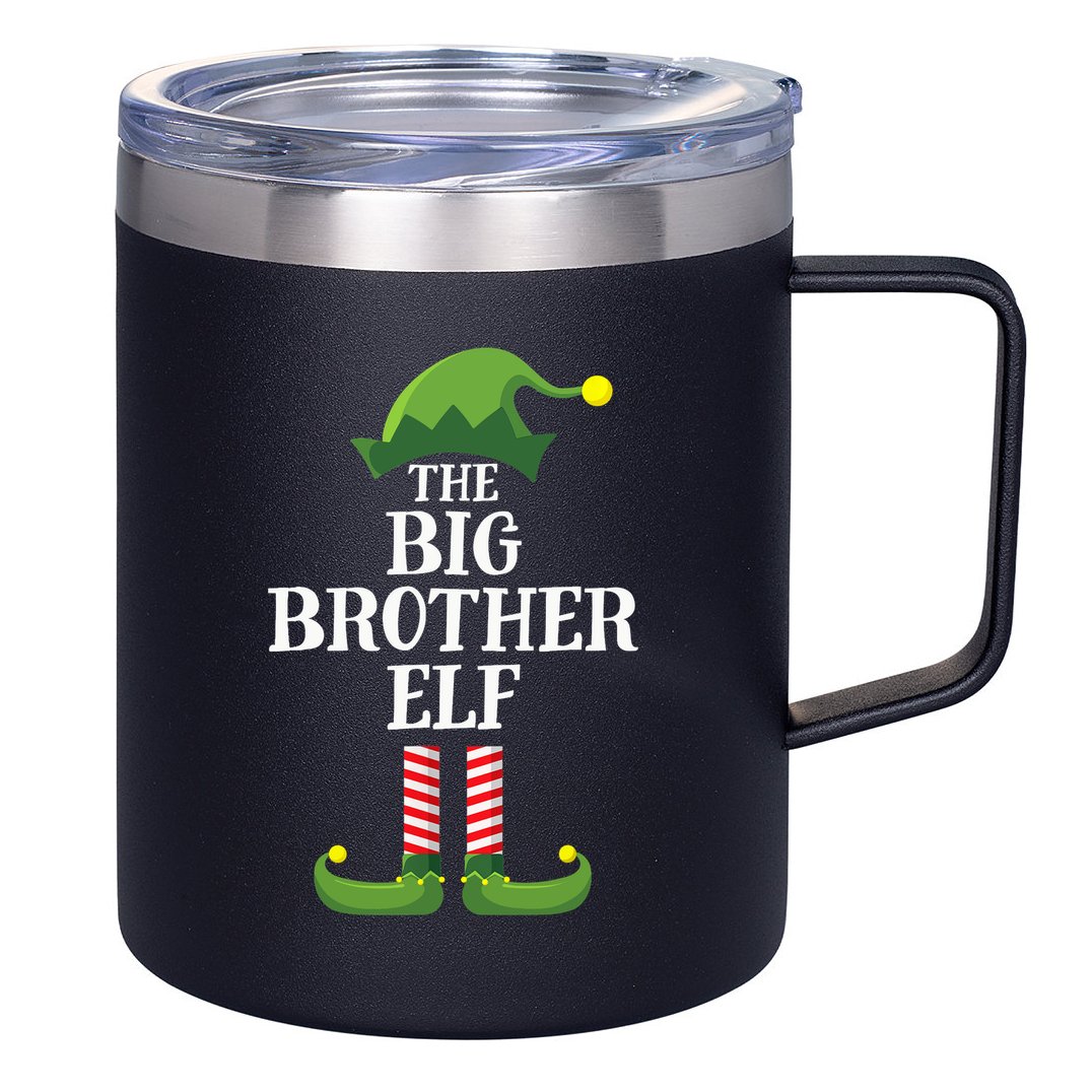 Big Brother Elf Matching Family Group Christmas Party 12oz Stainless Steel Coffee Mug