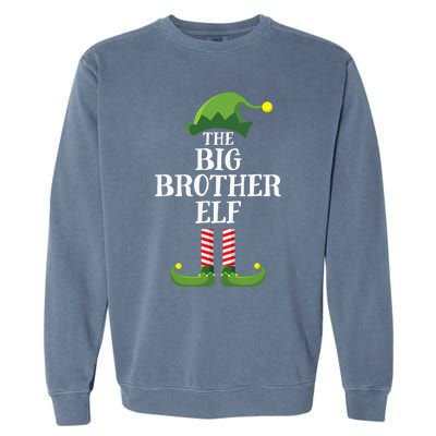 Big Brother Elf Matching Family Group Christmas Party Garment-Dyed Sweatshirt