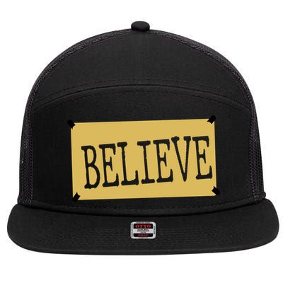 Believe 7 Panel Mesh Trucker Snapback Hat