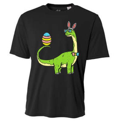 Brontosaurus Bunny Ears Egg Easter Day Dinosaur Cooling Performance Crew T-Shirt