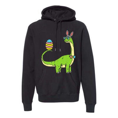 Brontosaurus Bunny Ears Egg Easter Day Dinosaur Premium Hoodie