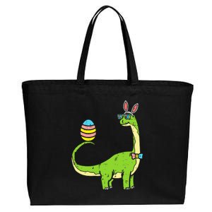 Brontosaurus Bunny Ears Egg Easter Day Dinosaur Cotton Canvas Jumbo Tote