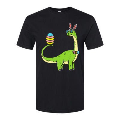 Brontosaurus Bunny Ears Egg Easter Day Dinosaur Softstyle® CVC T-Shirt