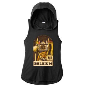 Belgium Beer Europe Ladies PosiCharge Tri-Blend Wicking Draft Hoodie Tank