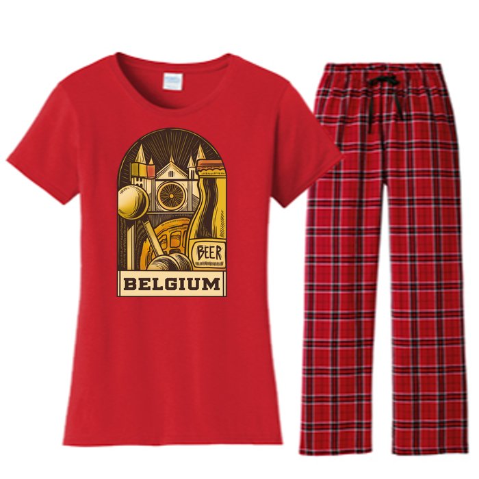 Belgium Beer Europe Women's Flannel Pajama Set