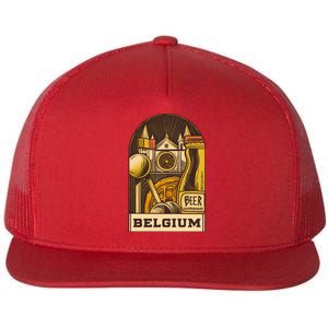 Belgium Beer Europe Flat Bill Trucker Hat