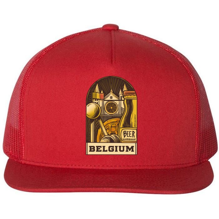 Belgium Beer Europe Flat Bill Trucker Hat