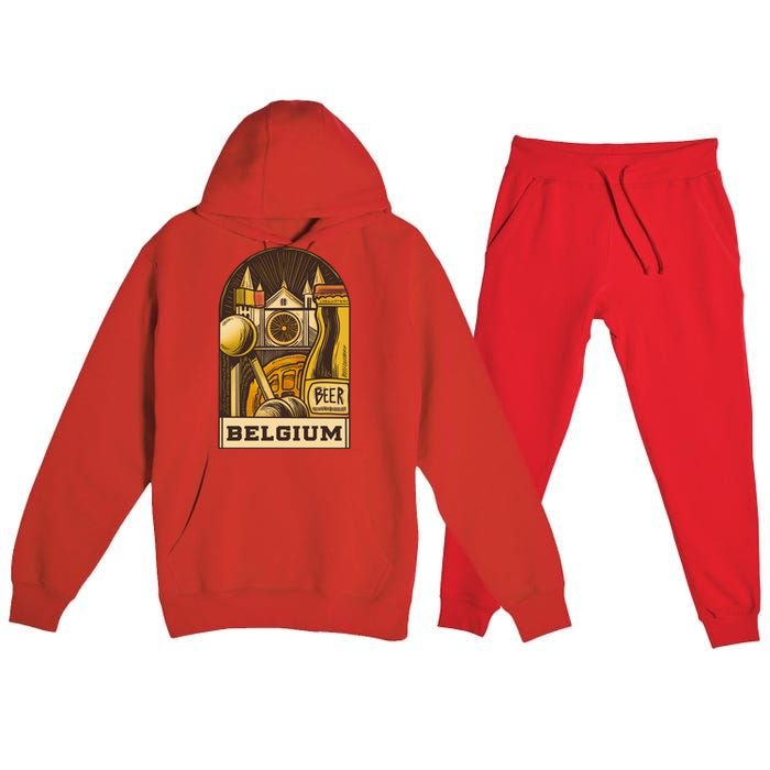 Belgium Beer Europe Premium Hooded Sweatsuit Set