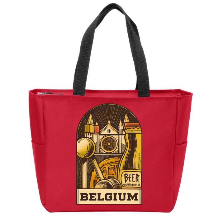 Belgium Beer Europe Zip Tote Bag