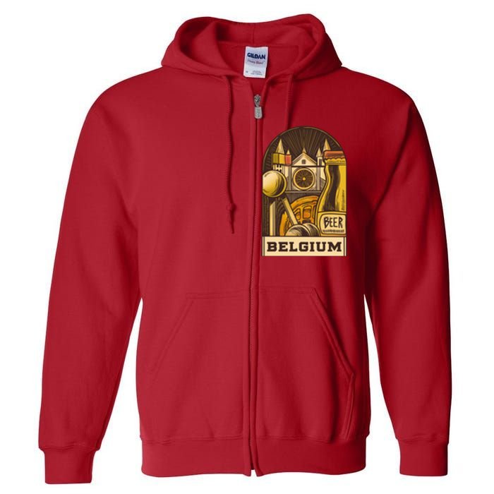 Belgium Beer Europe Full Zip Hoodie