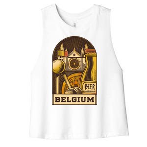 Belgium Beer Europe Women's Racerback Cropped Tank