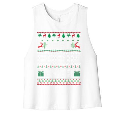 Best Bride Ever Christmas Pajamas Matching Ugly Xmas Holiday Gift Women's Racerback Cropped Tank