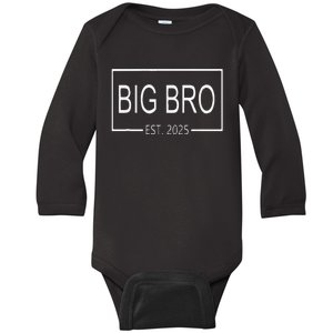 Big Bro Est. 2025 New Big Brother Pregnancy Announcement Baby Long Sleeve Bodysuit