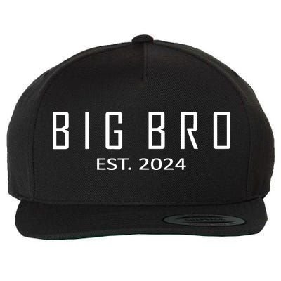 Big Bro Est 2024 Funny First Time Brother Promoted Wool Snapback Cap